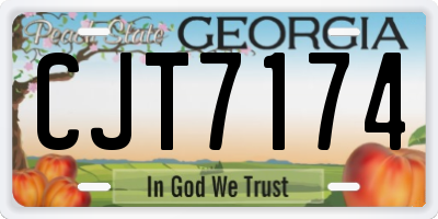 GA license plate CJT7174