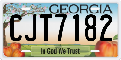 GA license plate CJT7182