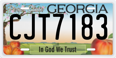 GA license plate CJT7183