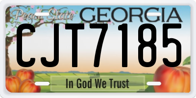 GA license plate CJT7185