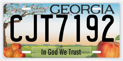 GA license plate CJT7192