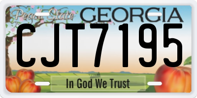 GA license plate CJT7195