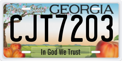 GA license plate CJT7203