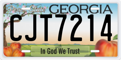 GA license plate CJT7214