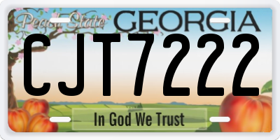 GA license plate CJT7222