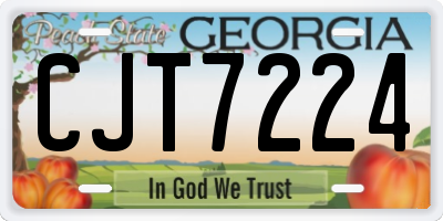 GA license plate CJT7224