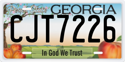 GA license plate CJT7226