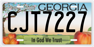 GA license plate CJT7227