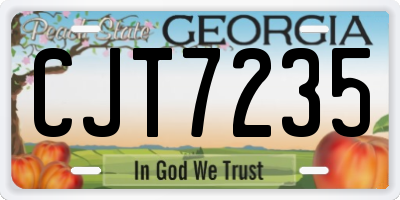 GA license plate CJT7235