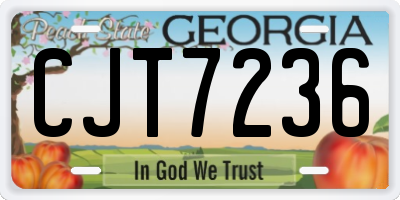 GA license plate CJT7236