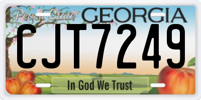 GA license plate CJT7249