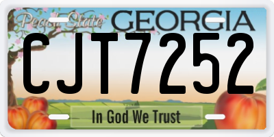 GA license plate CJT7252