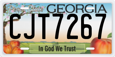 GA license plate CJT7267