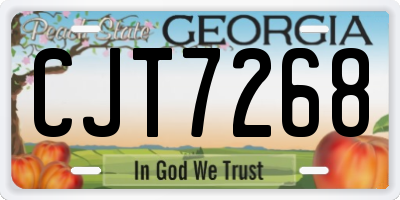 GA license plate CJT7268