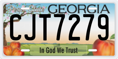 GA license plate CJT7279
