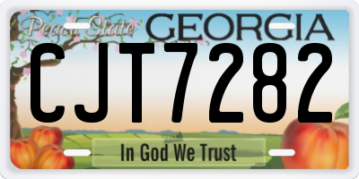 GA license plate CJT7282