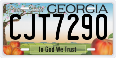 GA license plate CJT7290