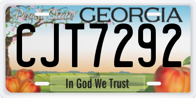 GA license plate CJT7292