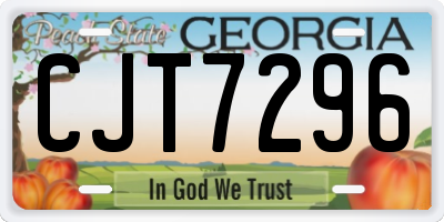 GA license plate CJT7296