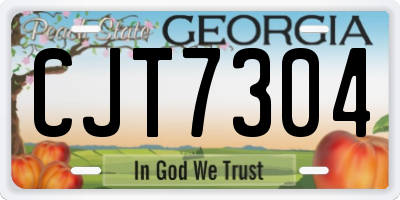 GA license plate CJT7304