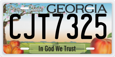 GA license plate CJT7325