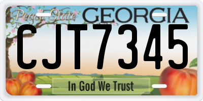 GA license plate CJT7345