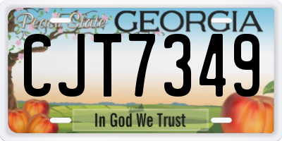 GA license plate CJT7349