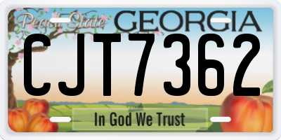 GA license plate CJT7362