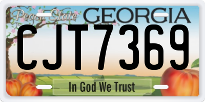 GA license plate CJT7369