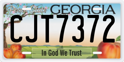 GA license plate CJT7372