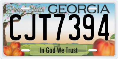 GA license plate CJT7394