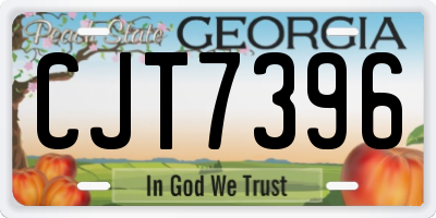 GA license plate CJT7396