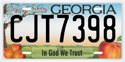 GA license plate CJT7398