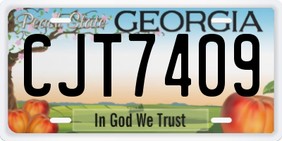 GA license plate CJT7409