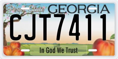 GA license plate CJT7411