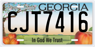 GA license plate CJT7416