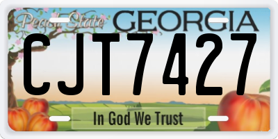 GA license plate CJT7427
