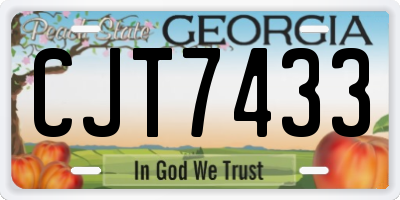 GA license plate CJT7433