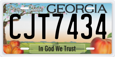 GA license plate CJT7434