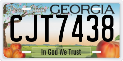 GA license plate CJT7438