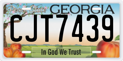 GA license plate CJT7439