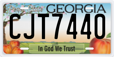 GA license plate CJT7440