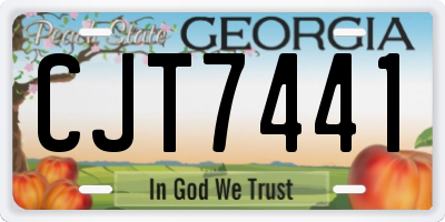 GA license plate CJT7441