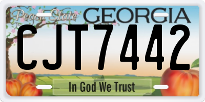 GA license plate CJT7442