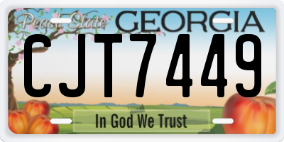 GA license plate CJT7449
