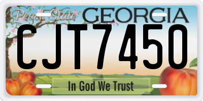 GA license plate CJT7450