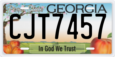 GA license plate CJT7457