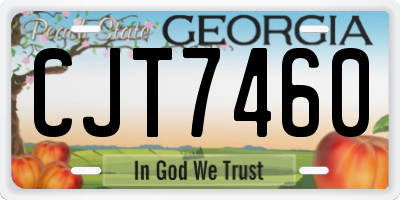 GA license plate CJT7460