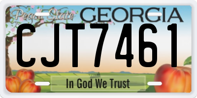 GA license plate CJT7461