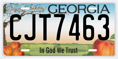 GA license plate CJT7463
